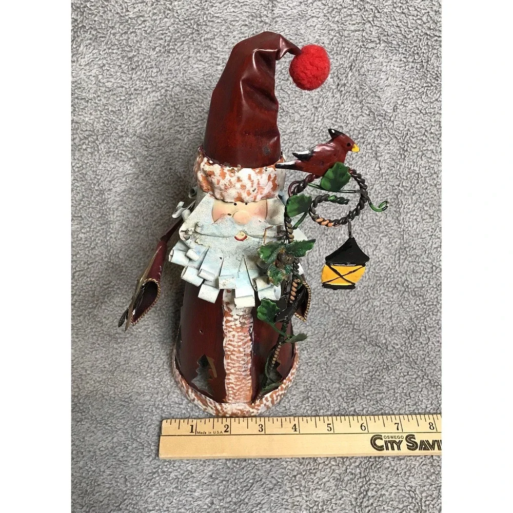 Hand Painted Metal‎ Santa Figurine Christmas Decor 11